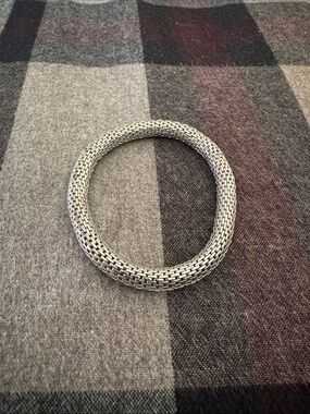 Silver Woven Mesh Bangle Bracelet